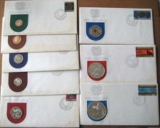 Papua New Guinea 1975 1t-10K set of 8 proof coins (6x silver) in coin FDCs,