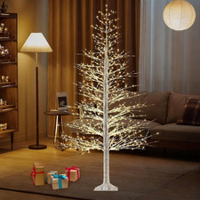 7FT Lighted Birch Tree,1500 Warm LED Lights. Indoor Outdoor Christmas Decor