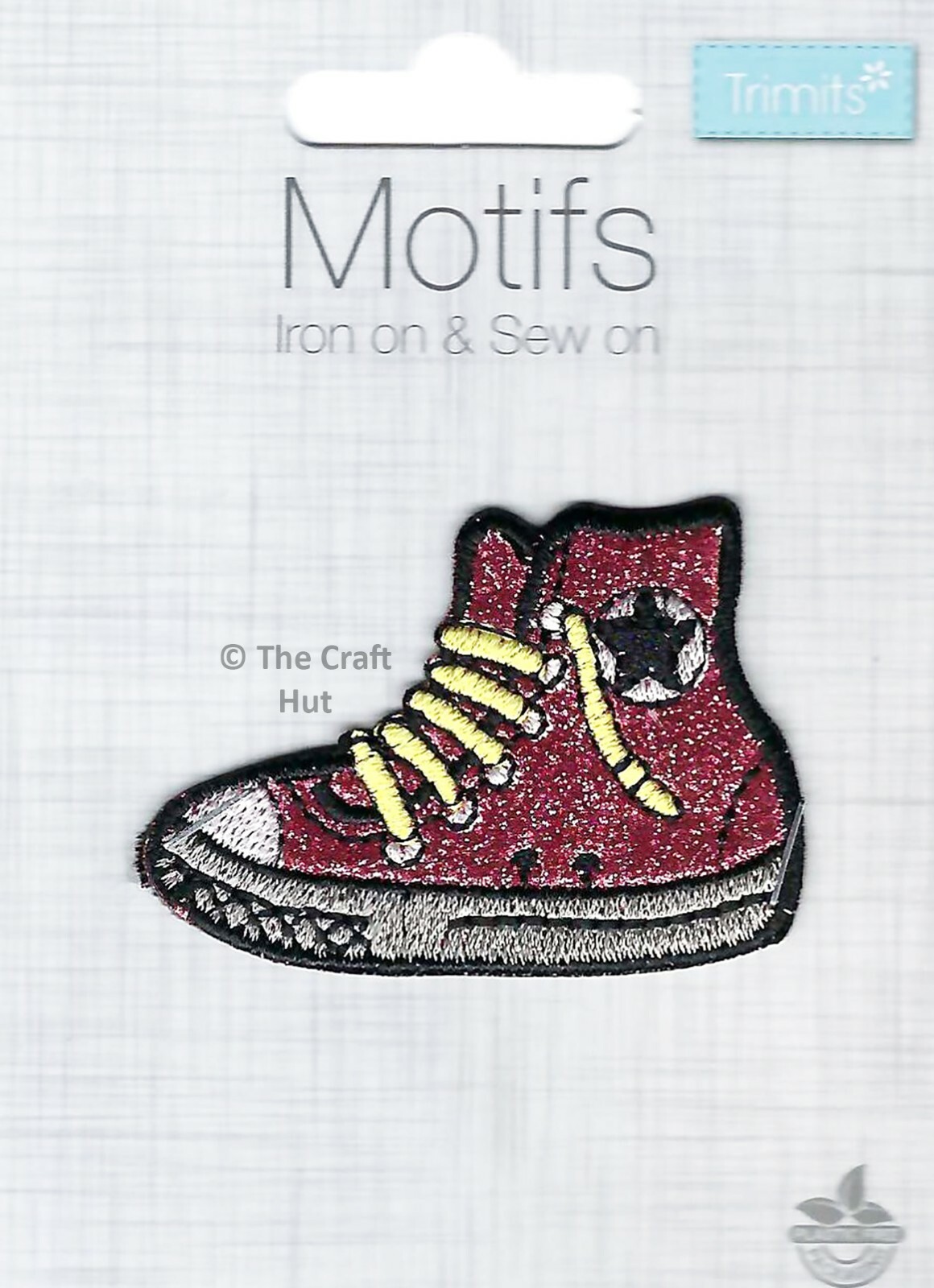 Sew or Iron On Motif Patch Trimits Glittery Plimsoll 4cm x 6cm CFM2\023X New