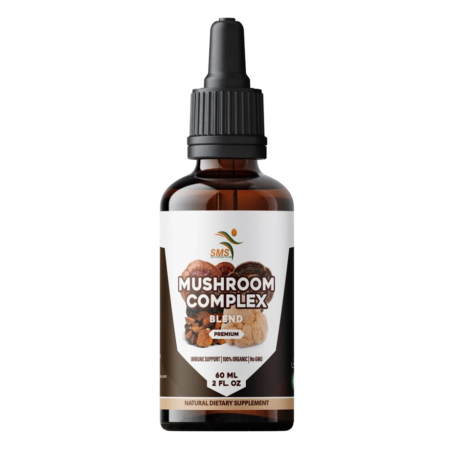 Mushroom Complex Extract Organic Non GMO Tincture Liquid Herbal Drops 2 Fl Oz - Image 3 of 4
