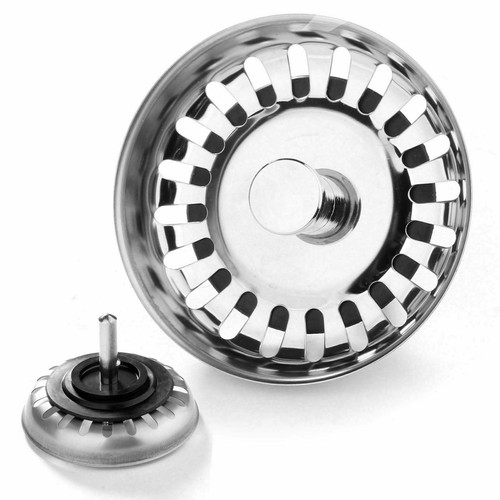 Premium Kitchen Sink Strainer Replacement Waste Plug Basin Drain Filter Steel - Picture 3 of 12