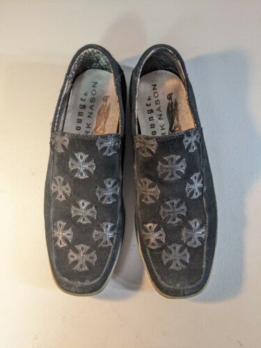 Lounge by Mark Nason Men's Loafers US 8 Black Suede Cross Leather - Picture 3 of 8