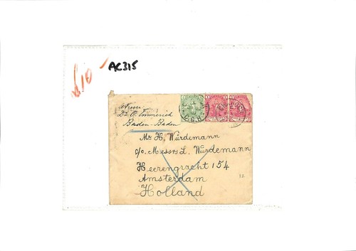 South Africa COGH Cover *Cranock* Netherlands Forwarded Germany Baden 1900 AC315 - Picture 5 of 6