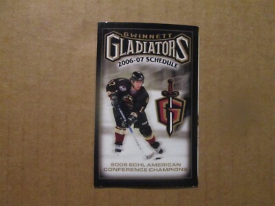 ECHL Gwinnett Gladiators Vintage Circa 2006-07 Team Logo Pocket Schedule