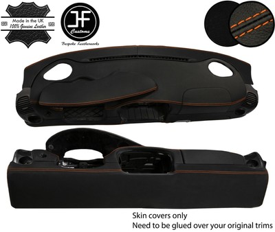 ORANGE STITCH 2X REAR C PILLAR LEATHER COVER FOR PORSCHE CARRERA 996 COUPE 97-05 ORANGE STITCH 2X REAR C PILLAR LEATHER COVER FOR PORSCHE CARRERA 996 COUPE 97-05