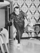 LARGE Vintage Nixon Bowling at the White House 1970 Poster Print, Big Lebowski