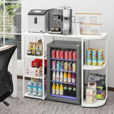 Mini Fridge Cabinet with Storage Coffee Bar Cabinet with Mini Refrigerator Space