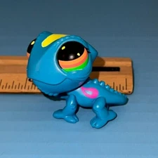 Littlest Pet Shop Black Light Pets Chameleon Lizard #210 Blue Basic Fun 2024