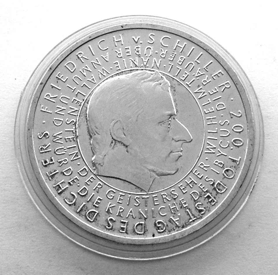 GERMANY 10 EURO 2005 G Silver KM#239 Friedrich von Schiller. BB14 - Image 3 of 4