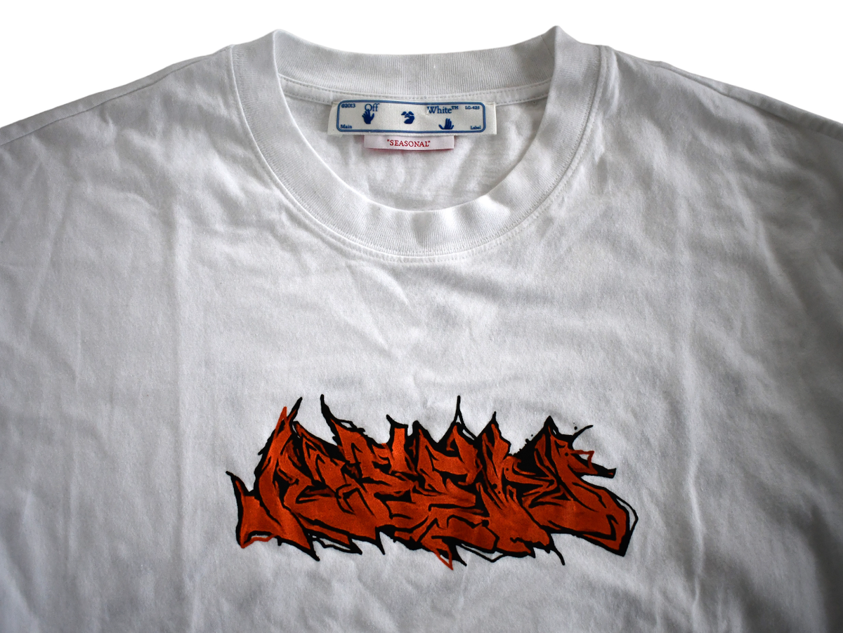 NEW Authentic OFF-WHITE NEEN GRAFFITI SKATE 100% COTTON