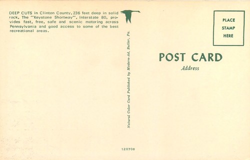 POSTAL INTERESTATAL I-80 KEYSTONE SHORTWAY PENNSYLVANIA VISTA AÉREA CLINTON - Imagen 2 de 2