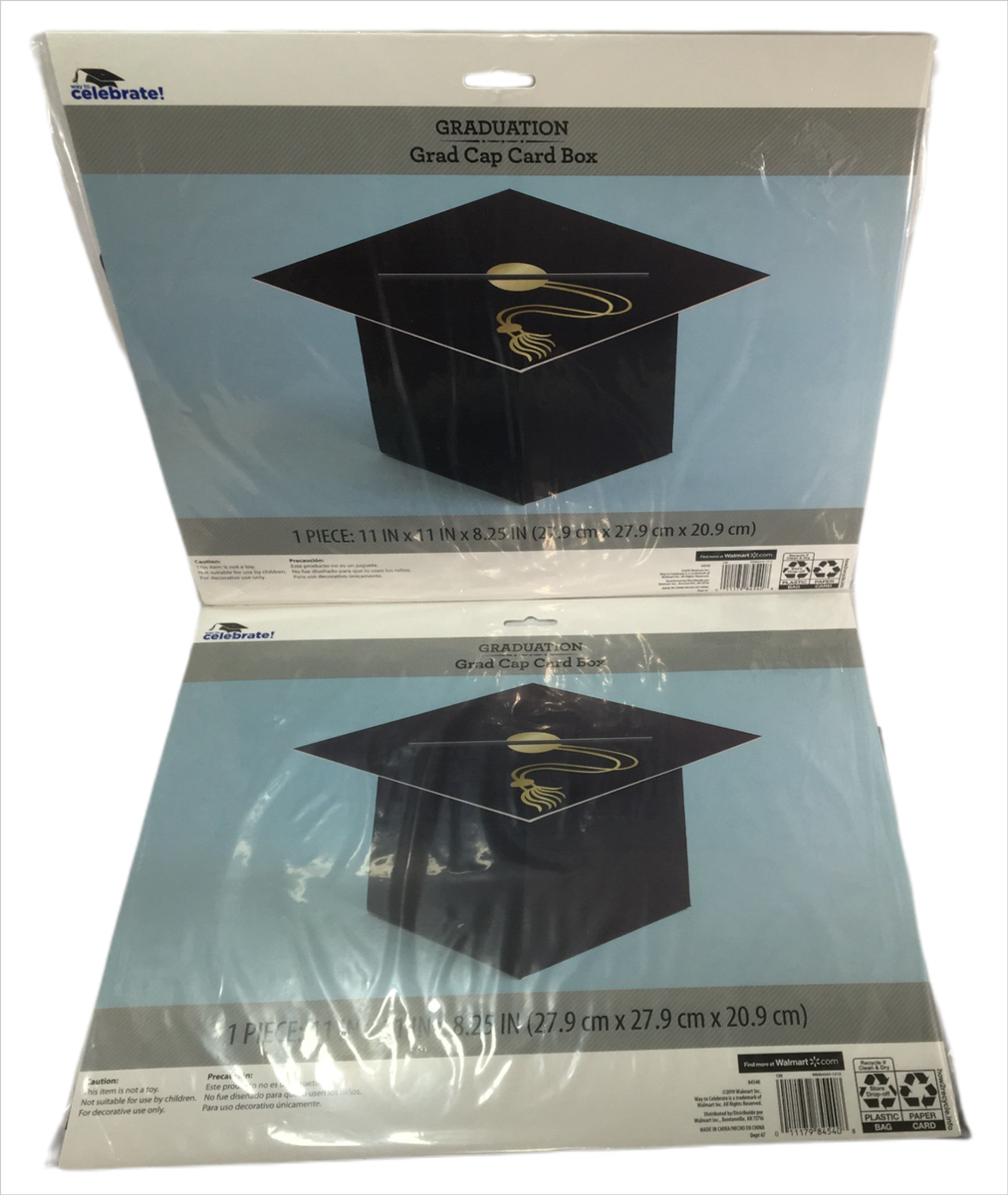 Graduation Grad Cap Card Box, 2 Pk (Lot of 2), Black, 11 in. x 11 in. x  8.25 in. | eBay