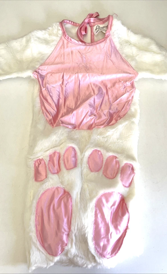 CHARADES Vintage Conejito Blanco y Rosa 2 Piezas Disfraz Una Pieza y Sombrero Talla 0-6 M Foto 2 de 4