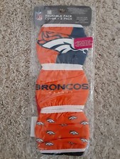 NFL Football Denver Broncos 3-Pack Face Mask Covering New