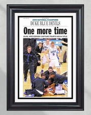 2010 Duke Blue Devils NCAA College Basketball National Champions Framed Front Pa