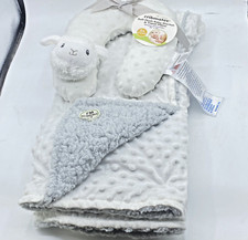 NEW Baby BLANKET Travel PILLOW by CRIBMATES White Gray Sheep 30" X 40"