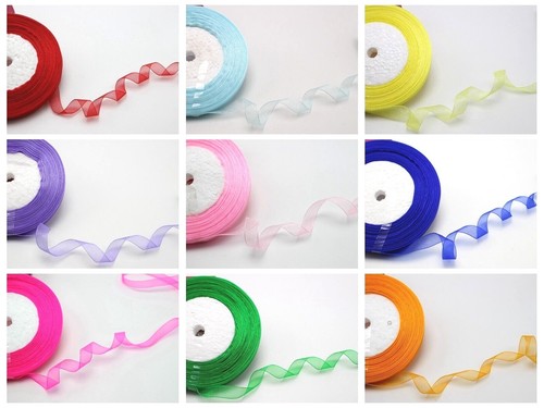 50 Yards 1/2" (12mm) Wedding Crafts Sheer Organza Ribbon Color Choice