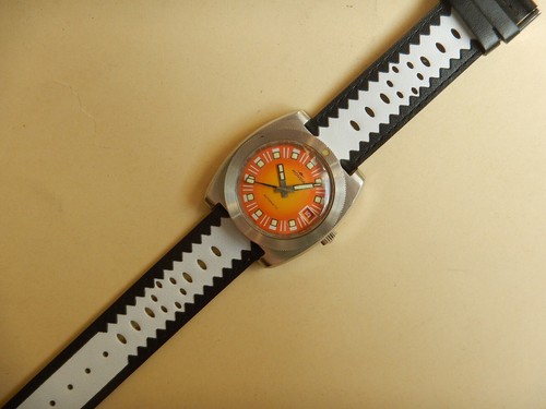 20 MM SOLIDE BRACELET CUIR DE VEAU ÉPAIS NOIR ET BLANC DENTS DE SCIE COUSU - Imagen 16 de 17