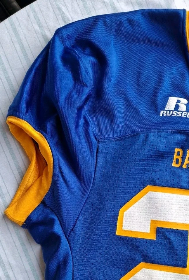 VTG Russell Athletic Game Worn Dri-Power Battle Ground Jersey Blue Nylon #28 - Image 4 of 4