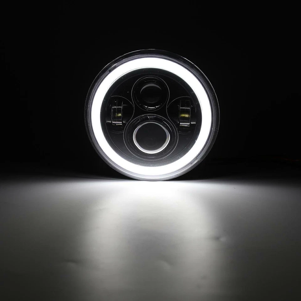 Faro LED redondo de 7 pulgadas Halo DRL para Land Rover Defender 90 110 Range Rover Foto 4 de 4