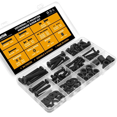Universal TV Mounting Screws Hardware Kit with Box, Includes M4 M5 M6 M8 Scre...