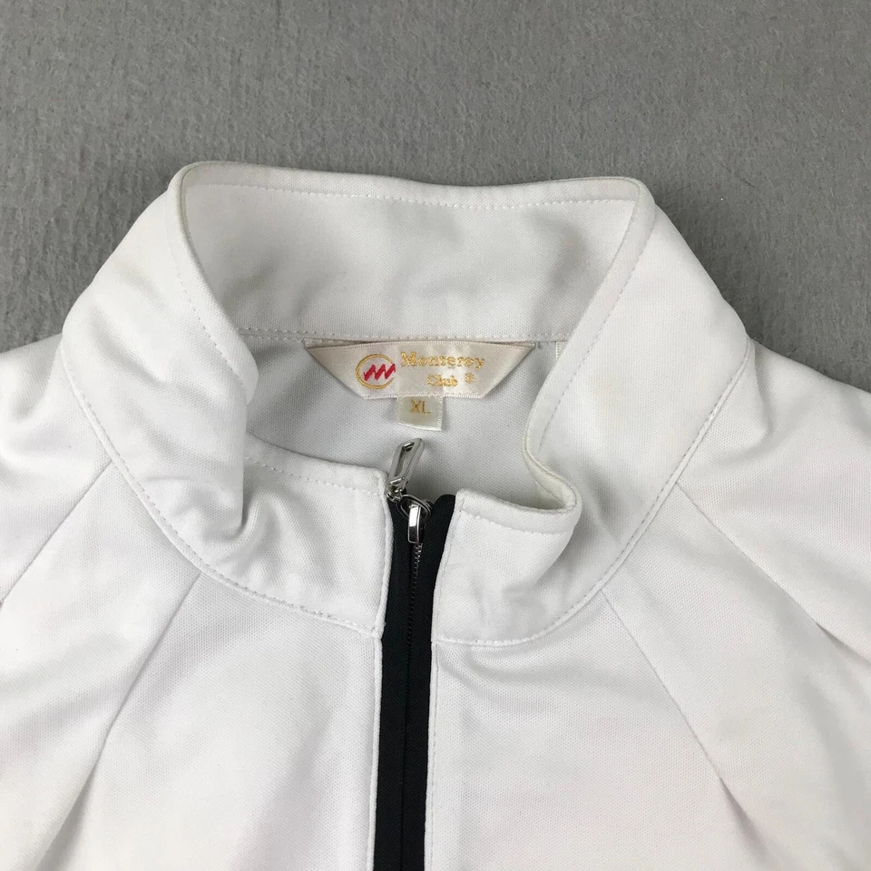 Monterey Club Chaleco Mujer XL Blanco 1/4 Cremallera Elastizado Sin Mangas Top Pullover Foto 2 de 4