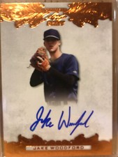 (4) card lot Jake Woodford 2015 Leaf Draft & Elite Autograph Auto Diamondbacks