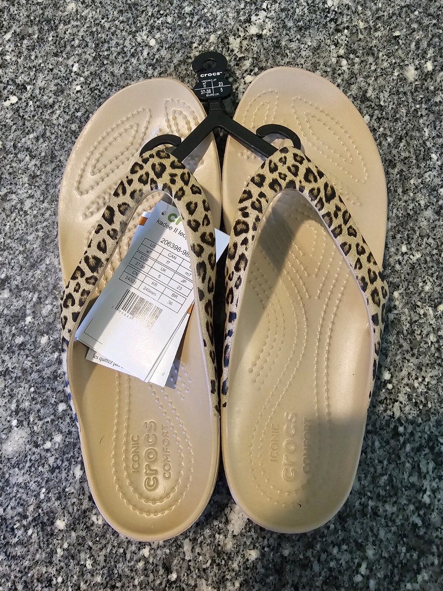 Crocs Kadee II Leopard Print Flip-Leopard 206398 US Women