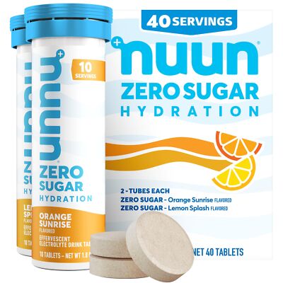 Nuun Zero Sugar Hydration Electrolyte Tablets - Sodium Potassium Chloride Cal...