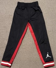 Air Jordan Jogger Pants Youth Medium Black W/ Red White Stripe Nike Logo