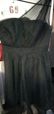 Women's David's Bridal Black Wedding Party Dress One Shoulder Size 8 | eBay