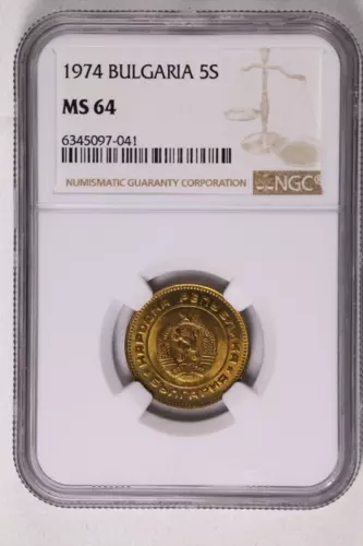 1974 Bulgaria 5 Stotinki - NGC MS 64