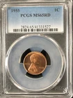 1955 1C RD Lincoln Wheat One Cent  PCGS MS65RD      41331527