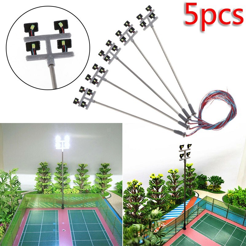 8 Pack Model Railway Plaza Lamps LED Street Lights 1