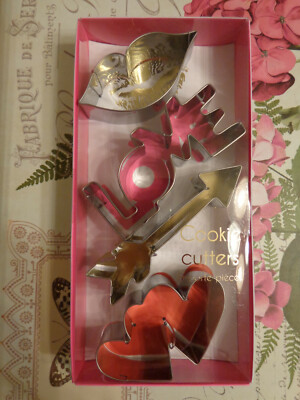 MERI MERI Love Lips Hearts & Arrow Cookie Cutter 4 piece