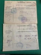 Documents VICHY :  2 TÉLÉGRAMMES PRÉFET DE MOULINS 1943 TAMPONS CODES WW2 A