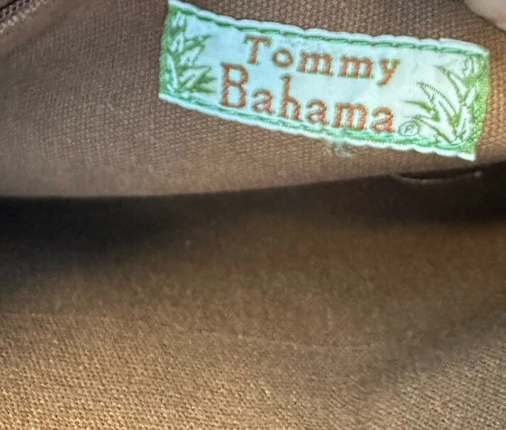 VTG Tommy Bahama Isle of Palms Envelope Handbag Clutch Purse Canvas & Leather - Image 3 of 4