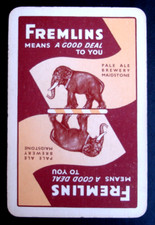 Single Brewery Playing Card. Fremlins Pale Ale Brewery. Maidstone.