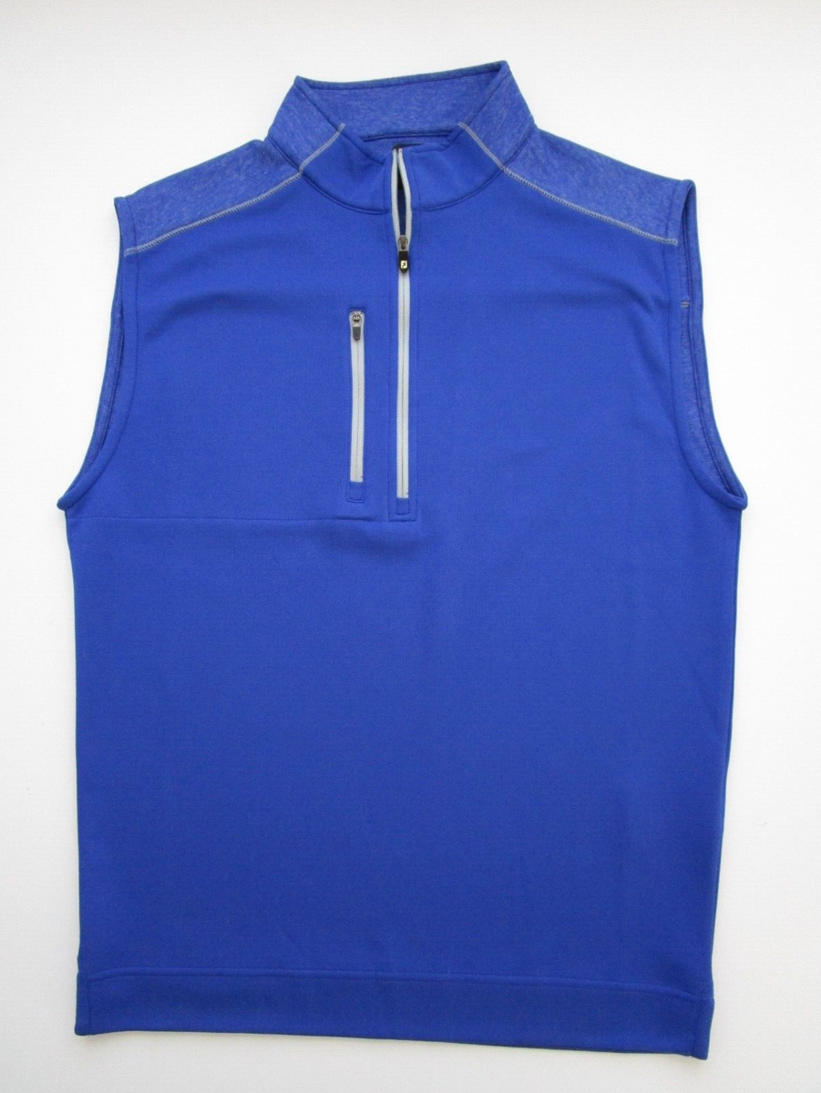 Mens Small FootJoy FJ Half Zip Vest blue golf