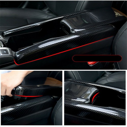 Fit Honda Civic 2016-2021 Interior Central Armrest Box Panel Carbon Fiber Black - Picture 17 of 17