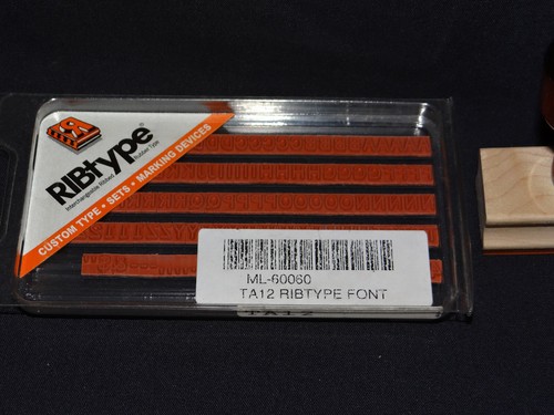 RibType TA12 - 3/16" Letter and Figures - Regular Font with Grip Stamp Holder - Picture 3 of 4
