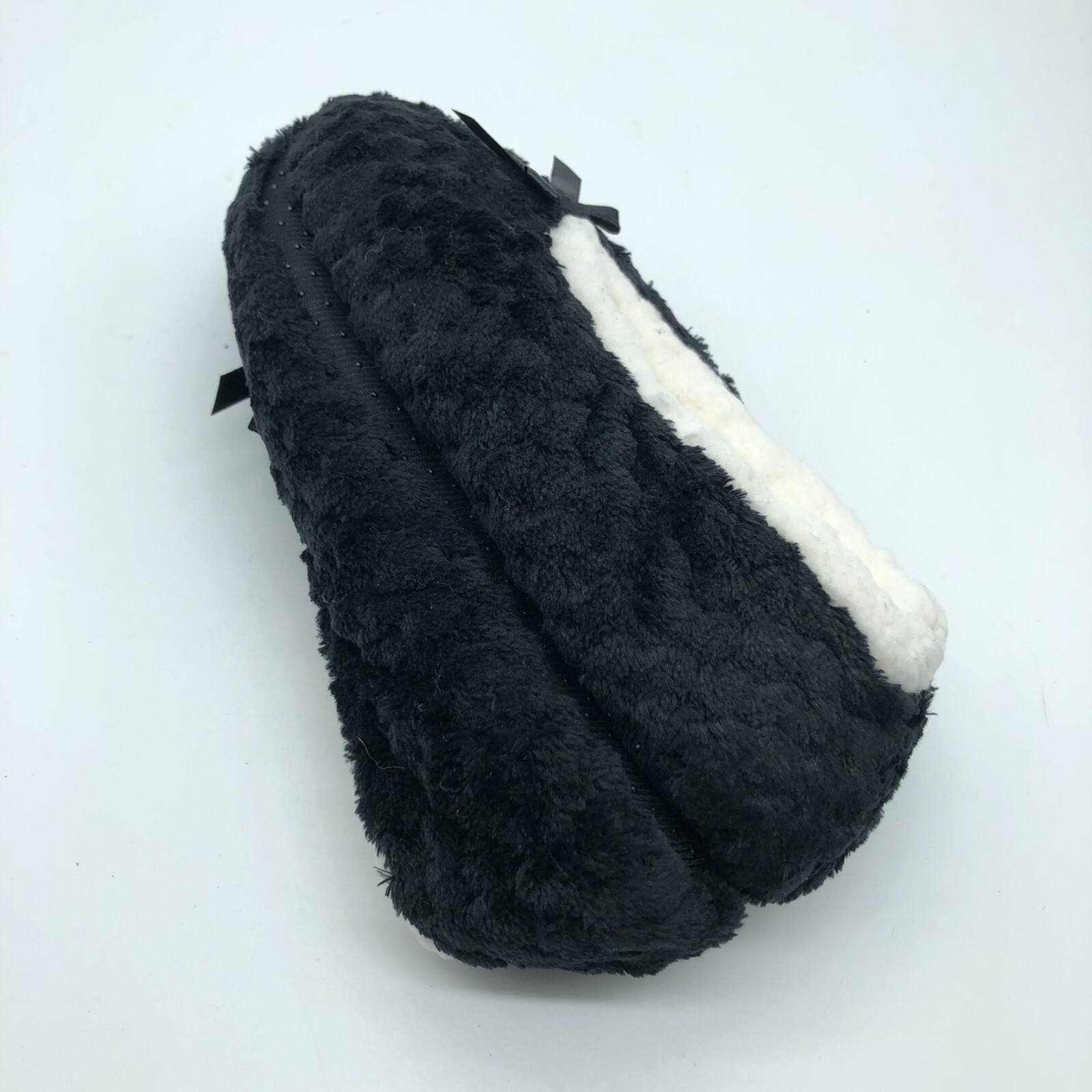 SAOLA Zoccoli pantofole bambina suola morbida pile slip on scarpe da casa nero avorio US 3