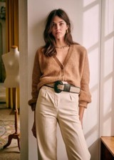 Sezane Mohair V-neck Cardigan Small Coat Sweater for Women