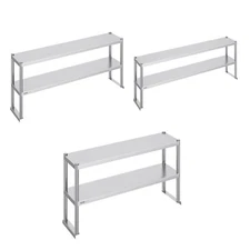 VEVOR Double Overshelf Stainless Steel Overshelf 12x60/48/72 in for Prep Table