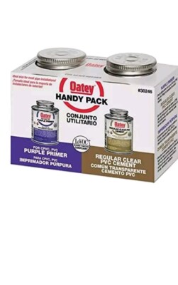 Oatey 30246 4 oz. PVC Regular Clear Cement and 4 oz. NSF Purple Primer Handy...
