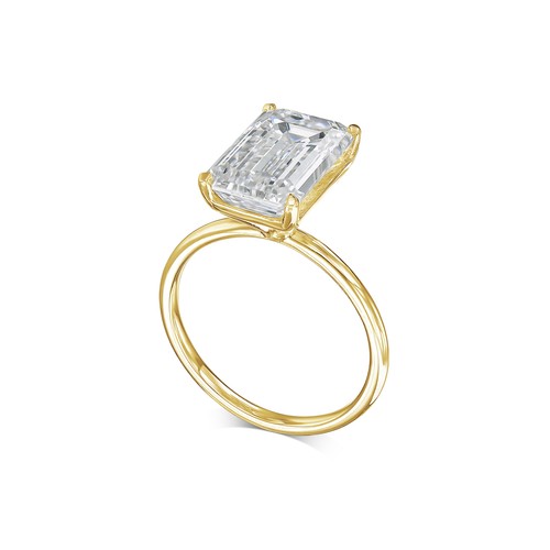 Diamond Engagement Ring VVS2 F Emerald 4 Ct Lab Created IGI Certified Special - 第 7/9 張圖片
