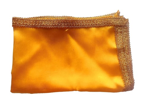 Yellow Color (Size 24 x 20 inch Puja Aasan Cloth for God ChowkiPuja Asan Kapda