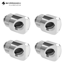 4 Pcs Barrow BarrowCH Angled 45 Degree G1/4 Rotary Fitting Male to Female Nickel