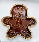 vintage Hull Gingerbread Man Brown Ceramic Candy Dish USA Pottery Glossy Finish