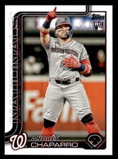 2025 Topps #167 Andres Chaparro Rookie Card Washington Nationals